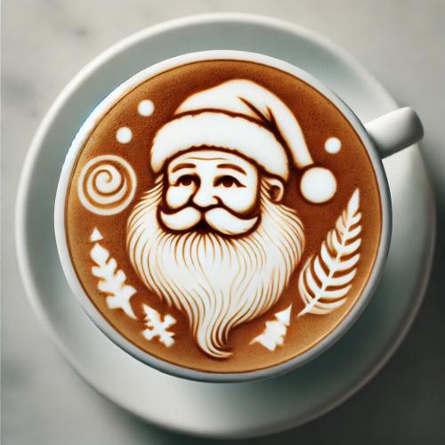 KI generiertes Bild von weihnachtlicher Latte Art