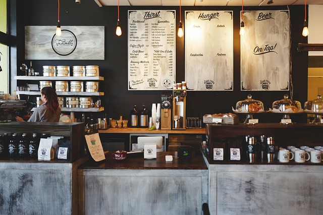 Szene in einer Kaffeebar