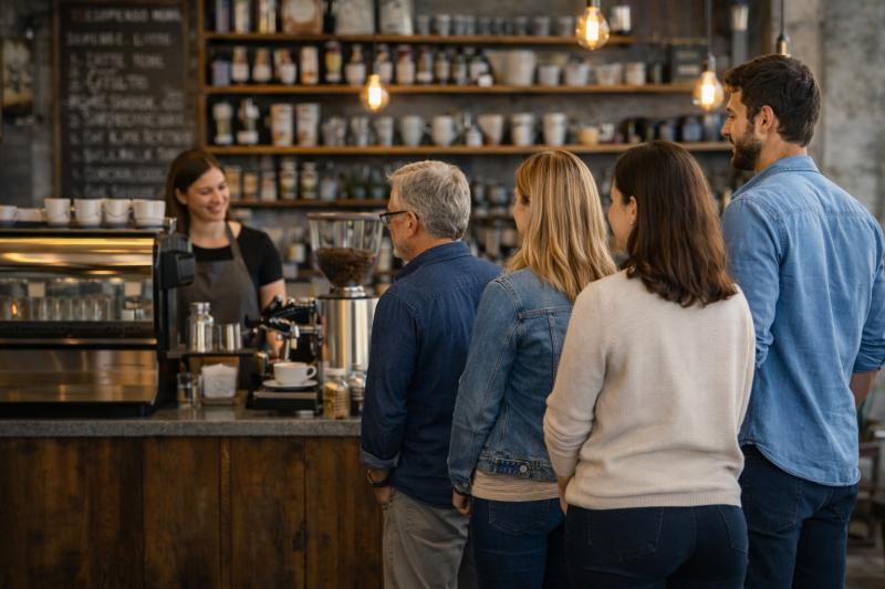 KI generiertes Bild einer Kaffeebar